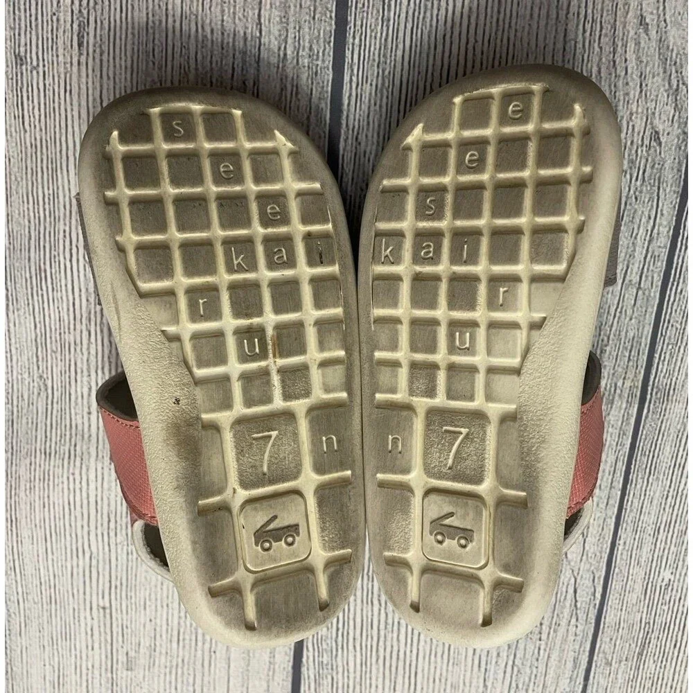 Pink & Grey Gray See Kai Run Little Girl Toddler Sandals Shoes, Size 7
